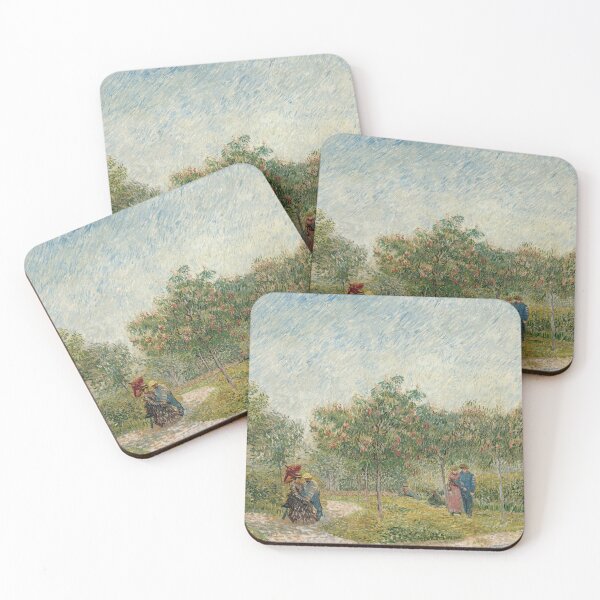 Item preview, Garden in Montmartre With Lovers by Vincent van Gogh: Romantic Garden Poster designed and sold by artofuniverse.