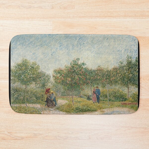 Item preview, Garden in Montmartre With Lovers by Vincent van Gogh: Romantic Garden Poster designed and sold by artofuniverse.