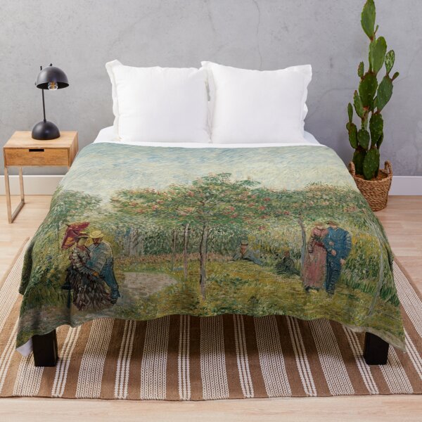 Item preview, Garden in Montmartre With Lovers by Vincent van Gogh: Romantic Garden Poster designed and sold by artofuniverse.