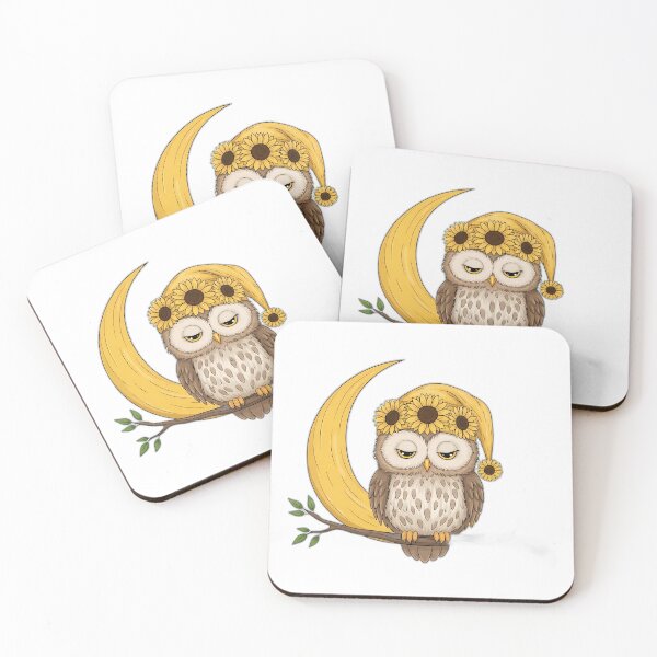 Item preview, Sleepy Owl Sunflower Nightcap designed and sold by pumsquare.