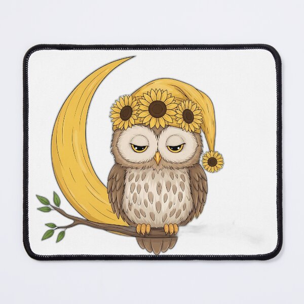 Item preview, Sleepy Owl Sunflower Nightcap designed and sold by pumsquare.