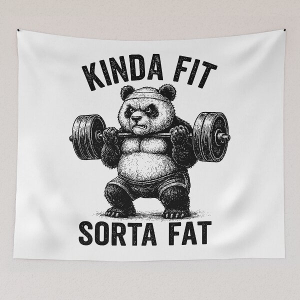Item preview, Kinda Fit Sorta Fat Panda Funny Gym designed and sold by eliramaison.