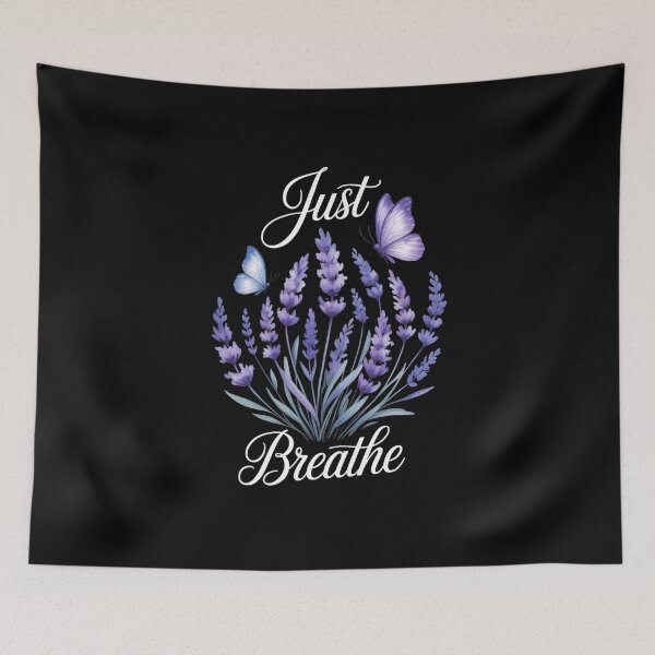 Item preview, Just Breathe Purple & Blue Lavender Flower Women Mental Health designed and sold by TrinaEspinoza.