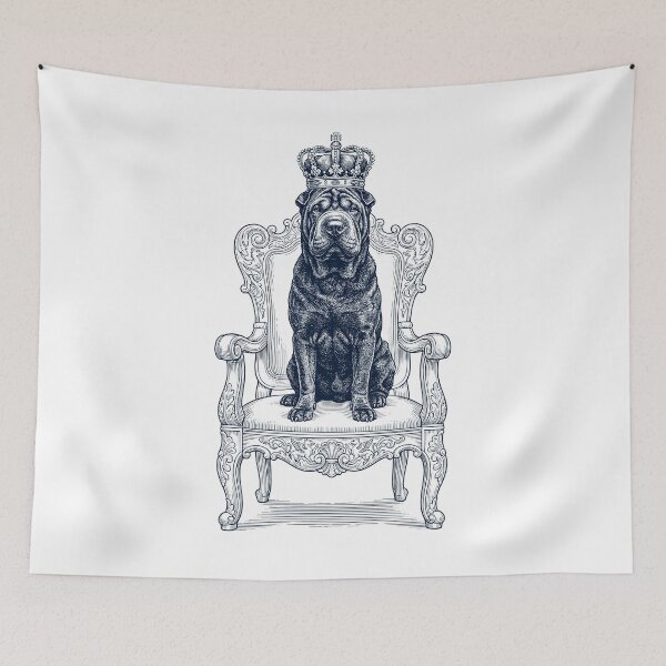 Item preview, Vintage Chinese Shar Pei King Crown Funny Dog Lover designed and sold by DoodleTortle.