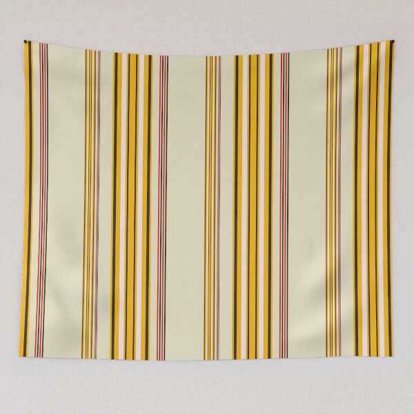 Item preview, Yellow orange retro vertical stripes pattern geometric modern mid century lines designed and sold by WildHugeDot.