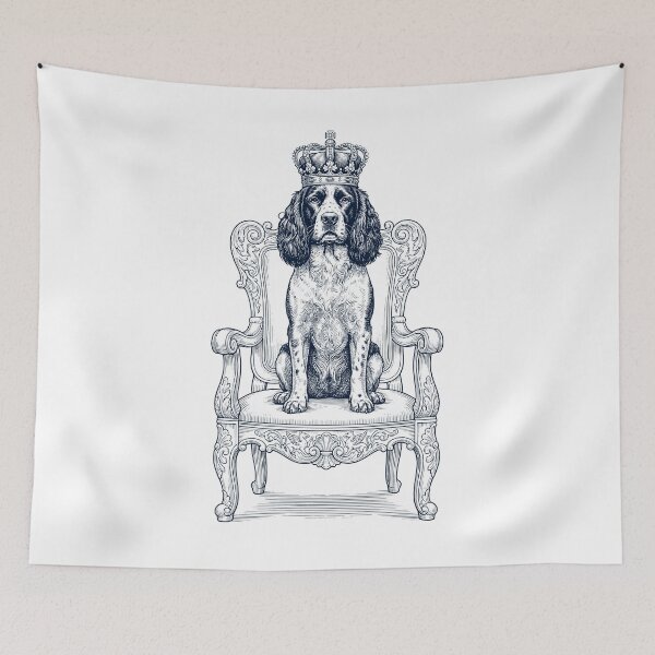 Artikelvorschau, Vintage-Königskrone für englische Springer Spaniels – ein lustiges Geschenk für Hundeliebhaber entworfen und verkauft von DoodleTortle.
