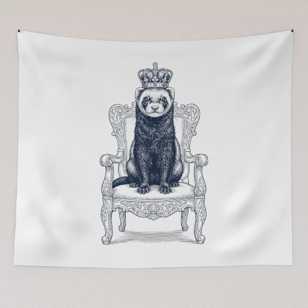 Item preview, Vintage Ferret King Crown Funny Animal Lover designed and sold by DoodleTortle.