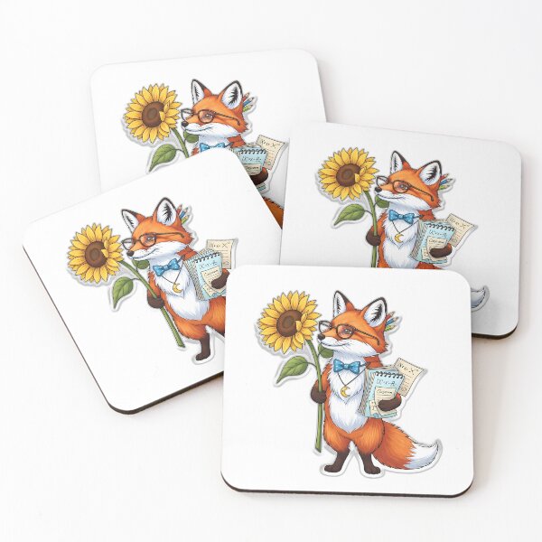 Artikelvorschau, Fox Teacher Sunflower Notes v2 entworfen und verkauft von pumsquare.