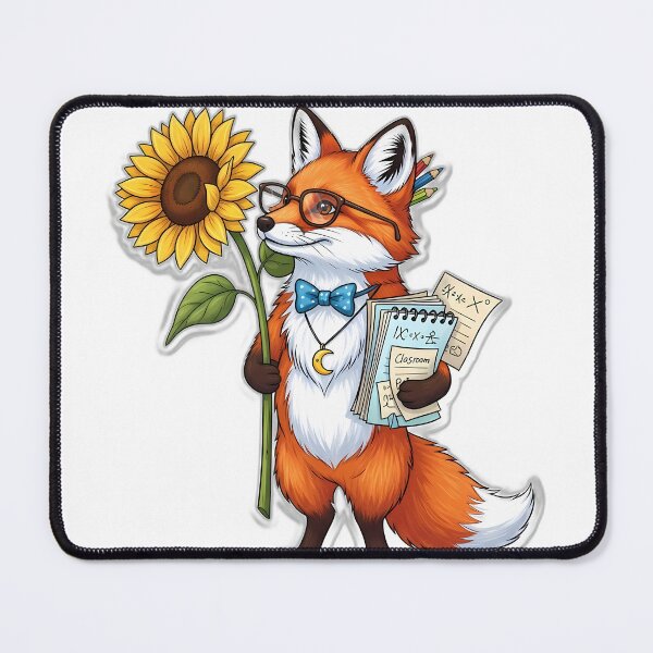 Item preview, Fox Teacher Sunflower Notes v2 designed and sold by pumsquare.