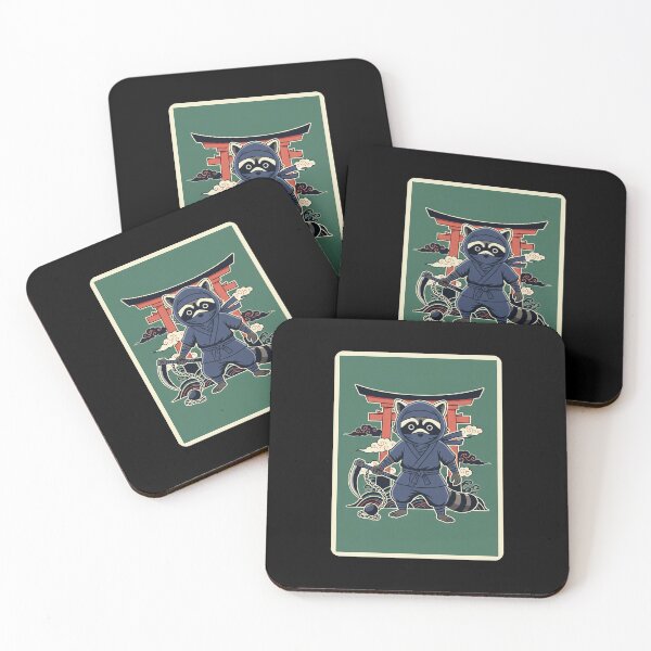 Item preview, Ninja Raccoon Japanese Torii Vintage Style designed and sold by JordynLadukeg65.