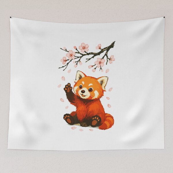 Item preview, Cute Red Panda with Cherry Blossoms Aesthetic designed and sold by titanlevi.