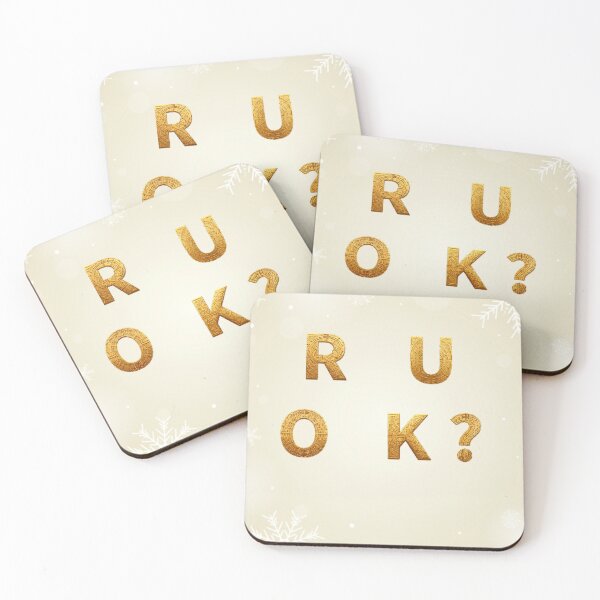 Item preview, Luxury Gold RUOK Winter Snowflakes Background designed and sold by GUINewAlex.