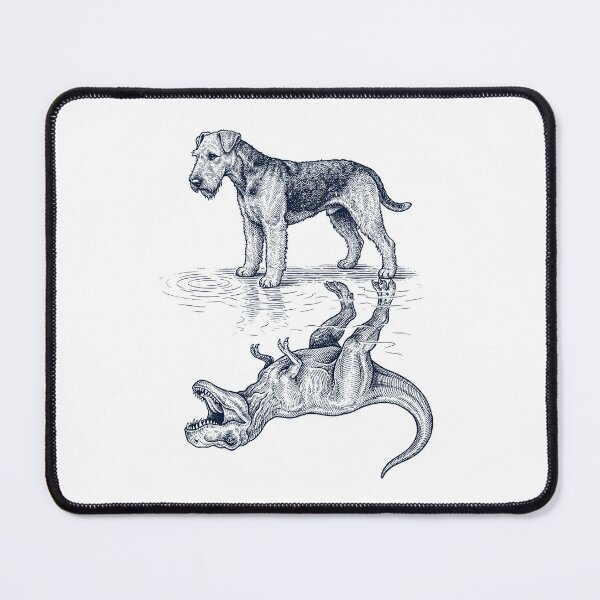 Item preview, Vintage Airedale Terrier Reflection T Rex Dinosaur Dog Lover designed and sold by TerryConnells.