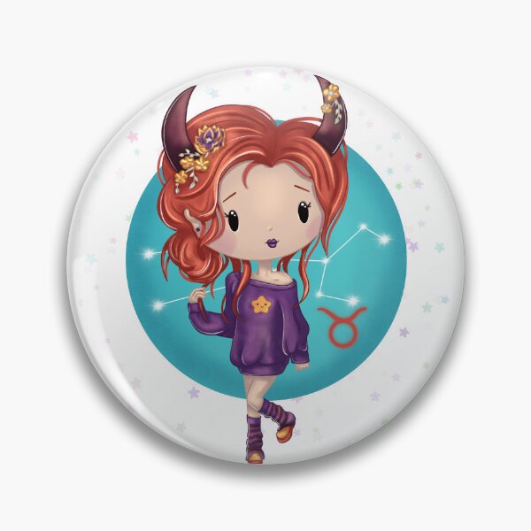 Item preview, Taurus Zodiac Sign – Chibi Girl | Cute Illustration designed and sold by PiX by PE.