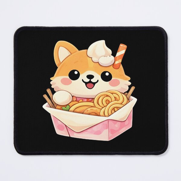 Item preview, Kawaii Shiba Inu Dog Napping on Noodles - Cute Chibi Puppy Food Art designed and sold by Trendora90.