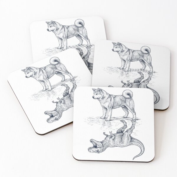 Item preview, Vintage Akita Reflection T Rex Dinosaur Dog Lover designed and sold by TerryConnells.