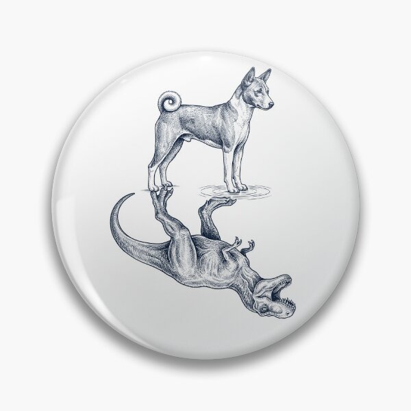 Item preview, Vintage Basenji Reflection T Rex Dinosaur Dog Lover designed and sold by TerryConnells.