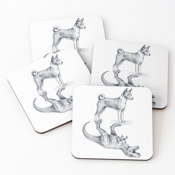 Item preview, Vintage Basenji Reflection T Rex Dinosaur Dog Lover designed and sold by TerryConnells.