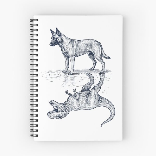 Item preview, Vintage Belgian Malinois Reflection T Rex Dinosaur Dog Lover designed and sold by TerryConnells.