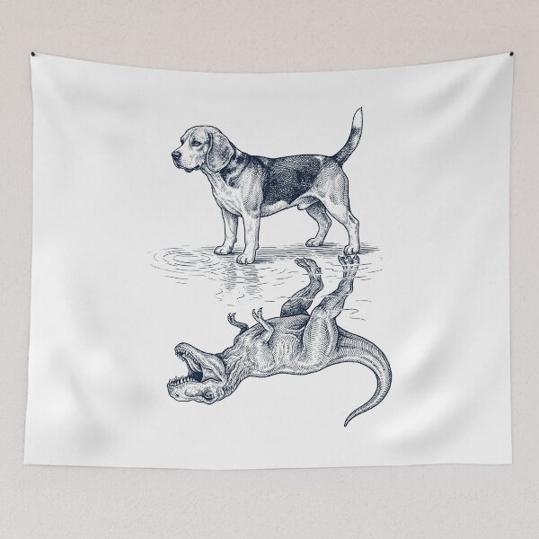 Item preview, Vintage Beagle Reflection T Rex Dinosaur Dog Lover designed and sold by TerryConnells.
