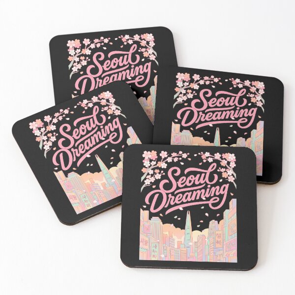 Item preview, XO Kitty Seoul Dreaming Cherry Blossom Night City Skyline Pastel Korean designed and sold by graphixpolash.