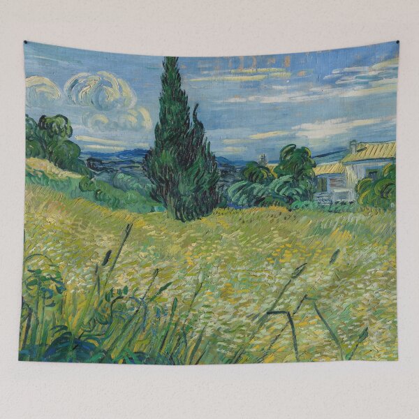 Item preview, Green Wheat Field With Cypress by Vincent van Gogh: Post Impressionist Landscape Poster designed and sold by artofuniverse.
