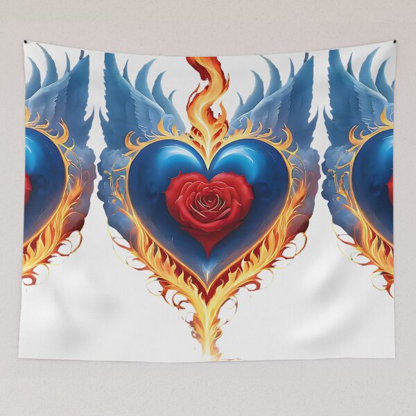 Item preview, Heart in flame with rose designed and sold by Nalimkibard.