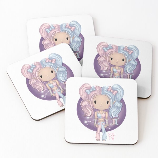 Item preview, Gemini Zodiac Sign – Chibi Girl | Cute Illustration designed and sold by PiX by PE.