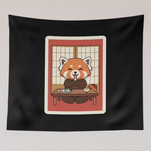 Item preview, Cute Red Panda Eating Dango Kawaii Japanese Style designed and sold by JordynLadukeg65.