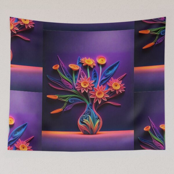 Item preview, Fantasy  flower bouquet in vase designed and sold by Coolparrotgirl.