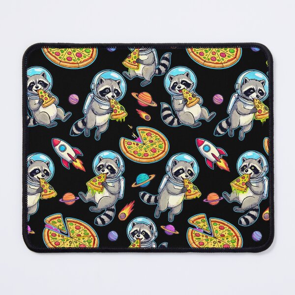Item preview, funny astronaut raccoon space pizza pattern designed and sold by ArtivioShop.
