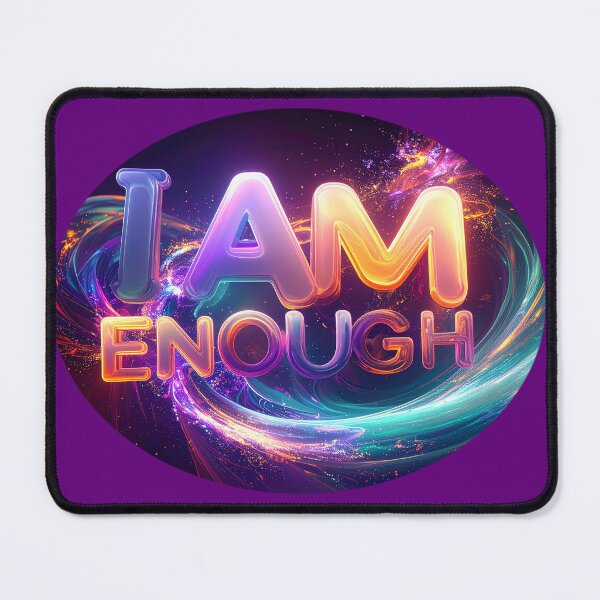 Item preview, I Am Enough Mental Health Affirmation Positive Quote Soft Earthy Typography Minimalist Self Care Wall Art designed and sold by icemanphotos.