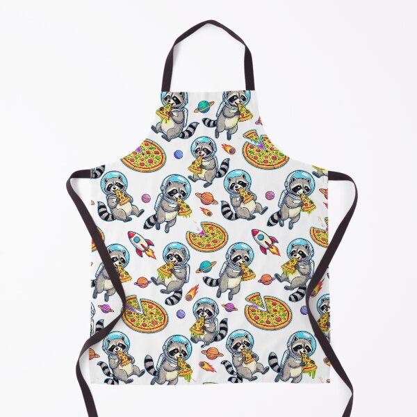 Item preview, funny astronaut raccoon space pizza pattern designed and sold by ArtivioShop.