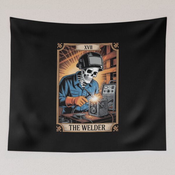 Item preview, The Welder Welding Tarot Card Skeleton designed and sold by lonaarts8.
