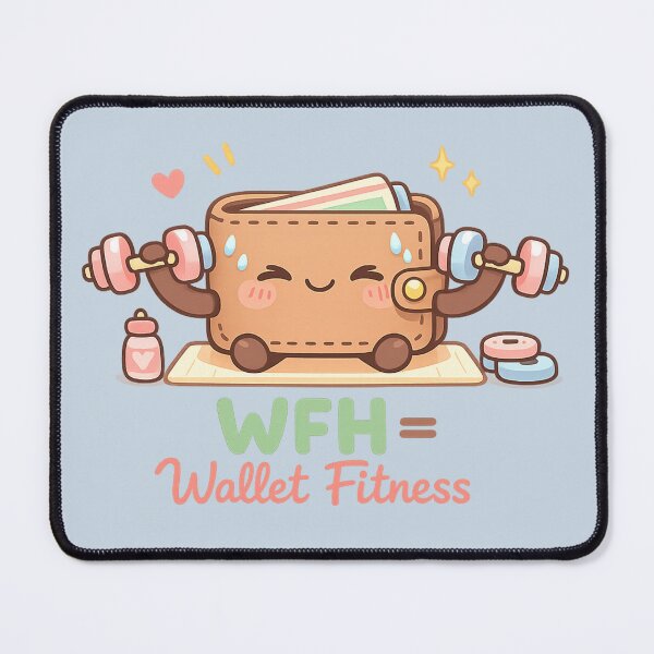 Item preview, Copy of Cute Wallet Workout - WFH Wallet Fitness Kawaii Illustration | Funny Work From Home Money Saving Design designed and sold by PopCulturePixel.
