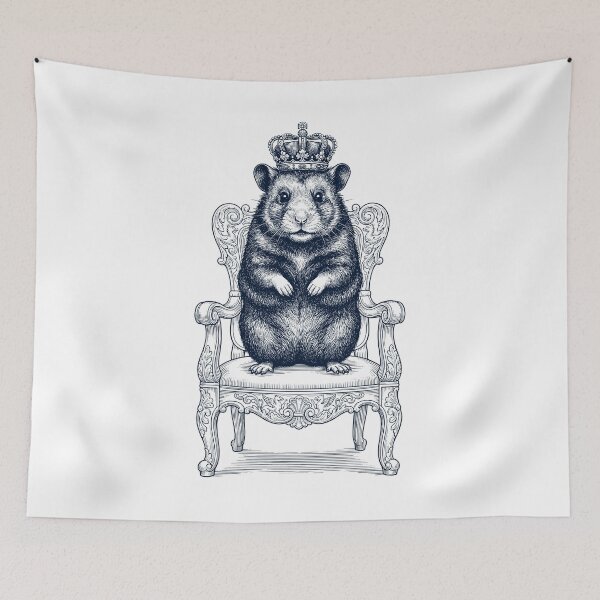 Item preview, Vintage Hamster King Crown Funny Animal Lover designed and sold by DoodleTortle.