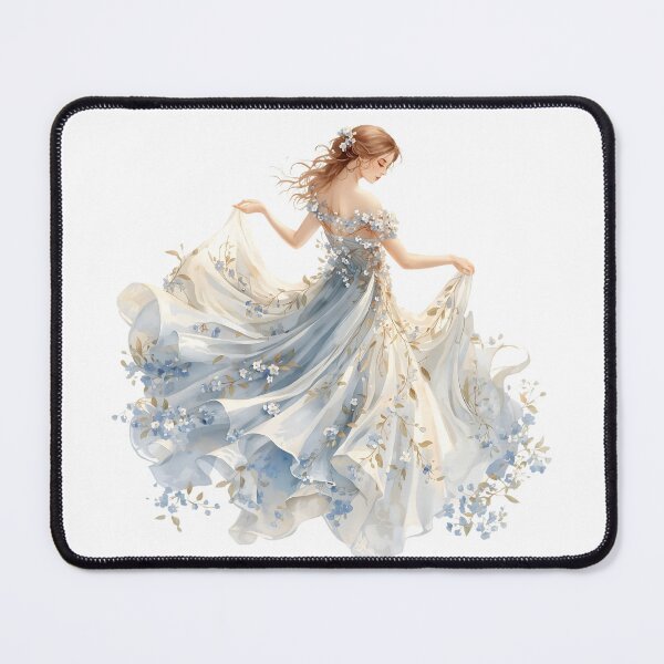 Item preview, Girl in forget-me-not ball gown designed and sold by uunaa.