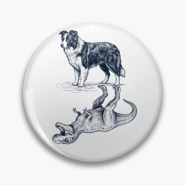 Item preview, Vintage Border Collie Reflection T Rex Dinosaur Dog Lover designed and sold by TerryConnells.