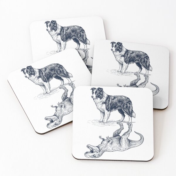 Item preview, Vintage Border Collie Reflection T Rex Dinosaur Dog Lover designed and sold by TerryConnells.