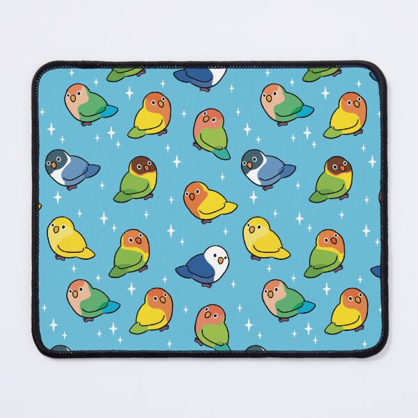 Item preview, Tiny lovebirds in blue designed and sold by Erika Vaigel Creations.