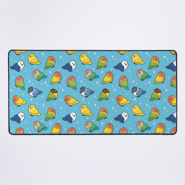 Item preview, Tiny lovebirds in blue designed and sold by Erika Vaigel Creations.