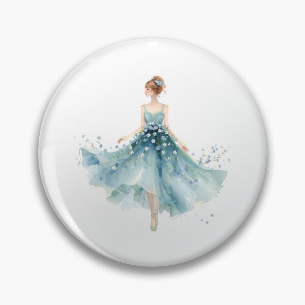 Item preview, Lady in forget-me-not ball gown designed and sold by uunaa.