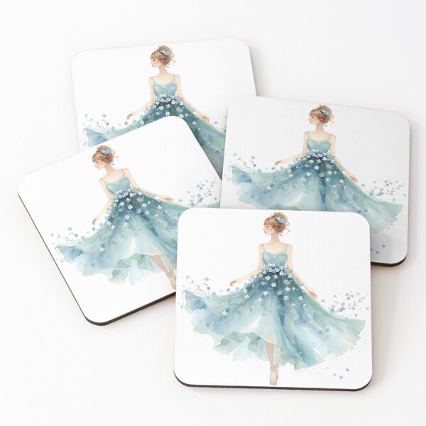 Item preview, Lady in forget-me-not ball gown designed and sold by uunaa.