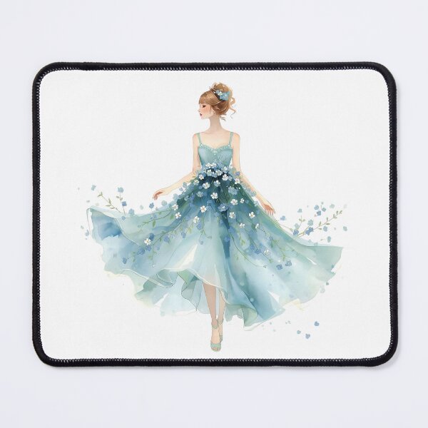 Item preview, Lady in forget-me-not ball gown designed and sold by uunaa.