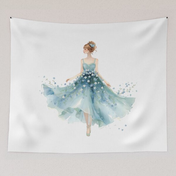 Item preview, Lady in forget-me-not ball gown designed and sold by uunaa.