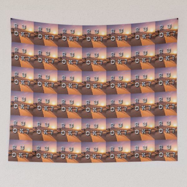 Item preview, Desert Sunset "R U OK?" Mental Health Art designed and sold by GUINewAlex.
