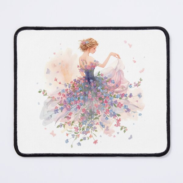 Item preview, Woman in a floral dress designed and sold by uunaa.