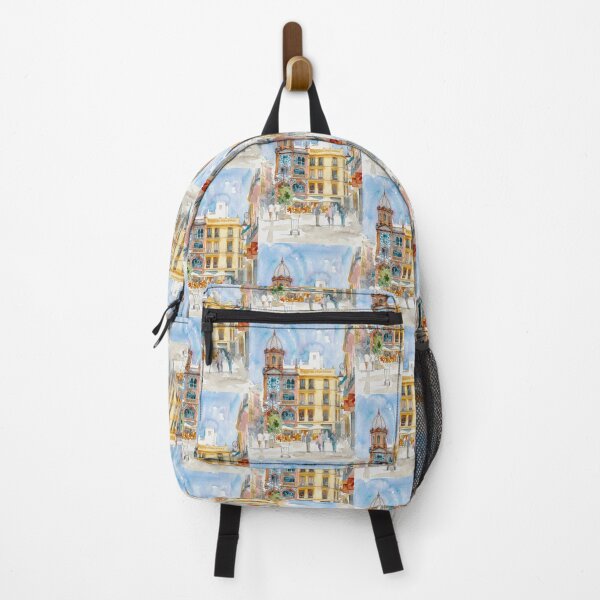 Item preview, Vibrant Seville Street Scene Watercolor Spain designed and sold by caracatita75.