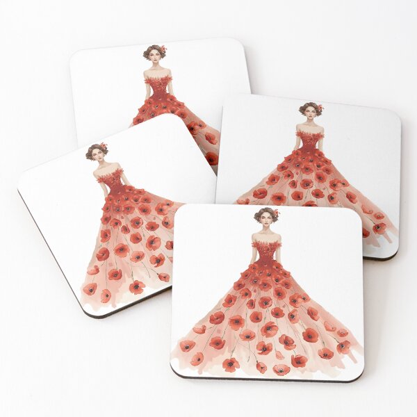 Item preview, Girl in poppy dress designed and sold by uunaa.