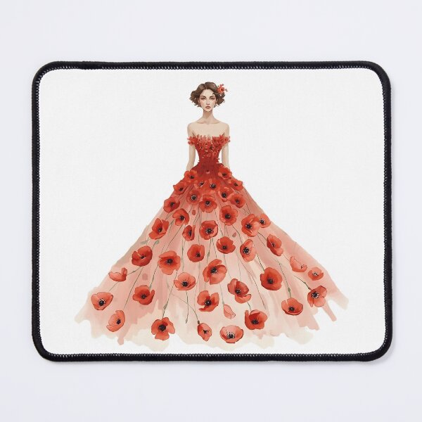 Item preview, Girl in poppy dress designed and sold by uunaa.